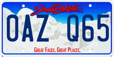 SD license plate 0AZQ65
