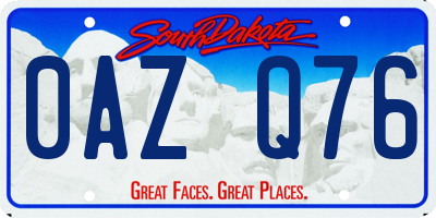 SD license plate 0AZQ76