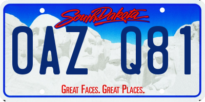 SD license plate 0AZQ81