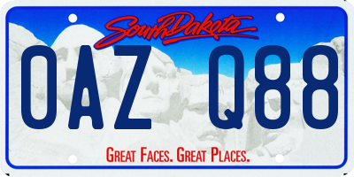 SD license plate 0AZQ88