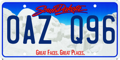 SD license plate 0AZQ96