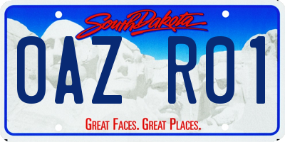 SD license plate 0AZR01