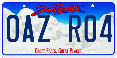 SD license plate 0AZR04