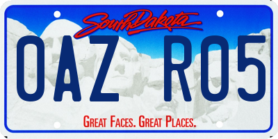 SD license plate 0AZR05