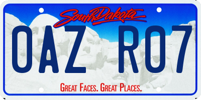SD license plate 0AZR07