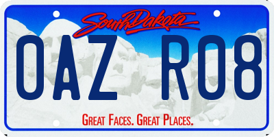 SD license plate 0AZR08