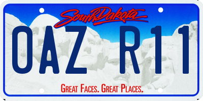 SD license plate 0AZR11