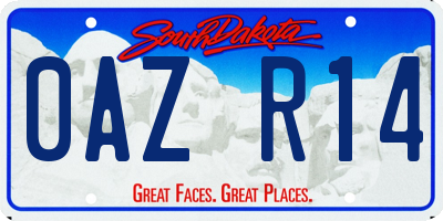 SD license plate 0AZR14