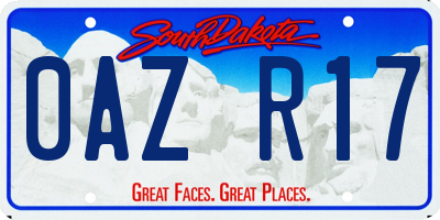SD license plate 0AZR17