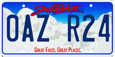 SD license plate 0AZR24