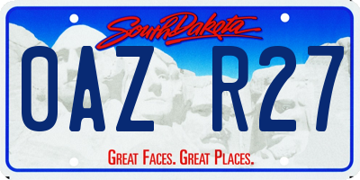 SD license plate 0AZR27