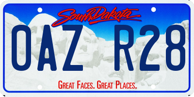 SD license plate 0AZR28