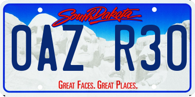 SD license plate 0AZR30