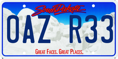 SD license plate 0AZR33