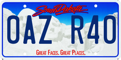 SD license plate 0AZR40