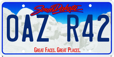 SD license plate 0AZR42