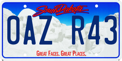 SD license plate 0AZR43
