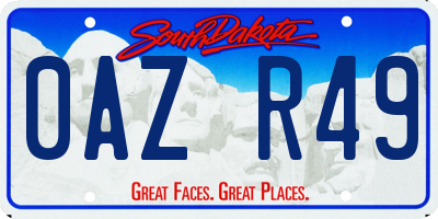 SD license plate 0AZR49
