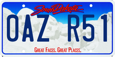 SD license plate 0AZR51
