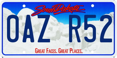 SD license plate 0AZR52
