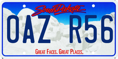SD license plate 0AZR56