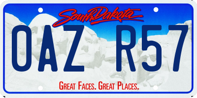 SD license plate 0AZR57