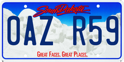 SD license plate 0AZR59