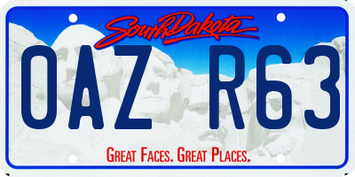 SD license plate 0AZR63
