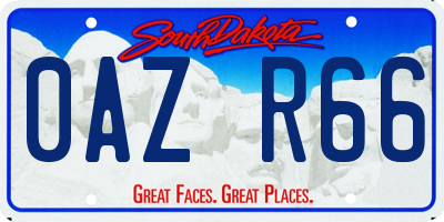 SD license plate 0AZR66