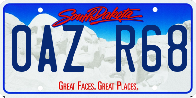 SD license plate 0AZR68