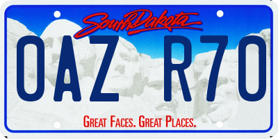 SD license plate 0AZR70