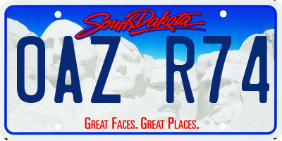 SD license plate 0AZR74