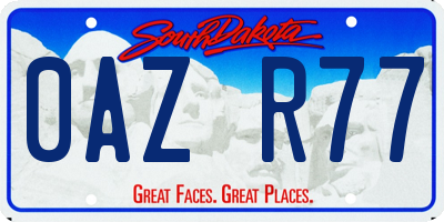 SD license plate 0AZR77
