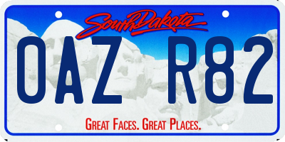 SD license plate 0AZR82