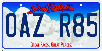 SD license plate 0AZR85