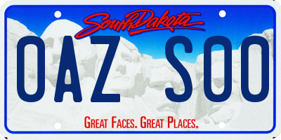 SD license plate 0AZS00