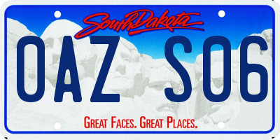 SD license plate 0AZS06