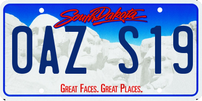 SD license plate 0AZS19