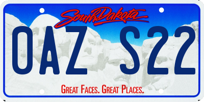 SD license plate 0AZS22