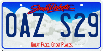 SD license plate 0AZS29