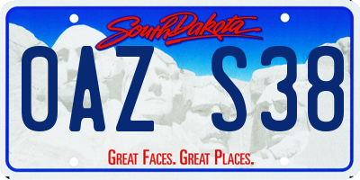 SD license plate 0AZS38