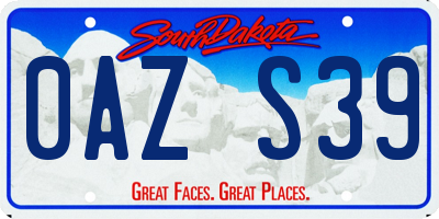 SD license plate 0AZS39