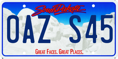 SD license plate 0AZS45