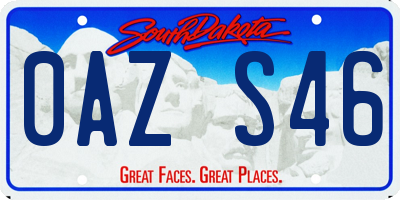 SD license plate 0AZS46