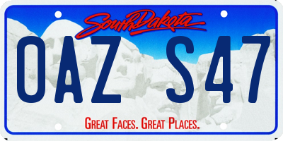 SD license plate 0AZS47