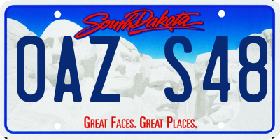 SD license plate 0AZS48