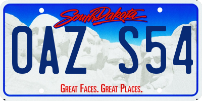 SD license plate 0AZS54