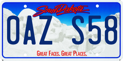 SD license plate 0AZS58