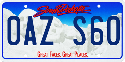 SD license plate 0AZS60