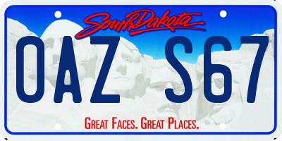 SD license plate 0AZS67